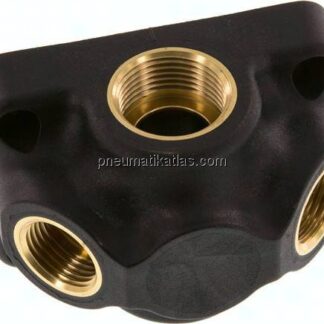 Wanddose (Luftweiche) G 3/4"-2x G 1/2", Durchgangsverteilerdose