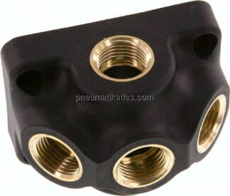 Wanddose (Luftweiche) G 1/2"-3x G 1/2", Durchgangsverteilerdose