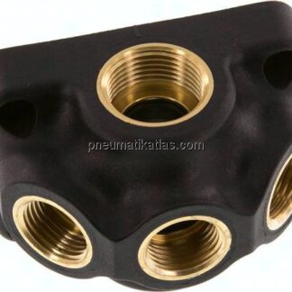 Wanddose (Luftweiche) G 3/4"-3x G 1/2", Durchgangsverteilerdose