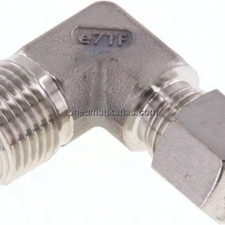 Winkel-Schneidringverschraub. R 1/2"-10 L (M16x1,5), Klemmring 1.4571 (NC)