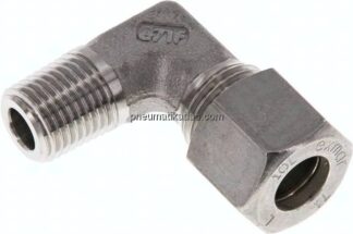 Winkel-Schneidringverschraub. R 1/4"-10 L (M16x1,5), Klemmring 1.4571 (NC)