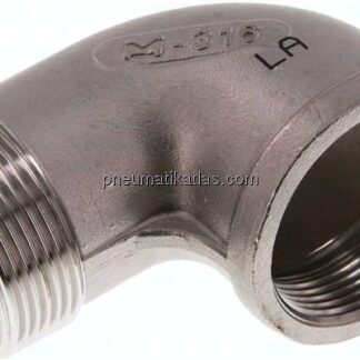 90°-Einschraubwinkel Rp 1-1/2"(IG)-R 1-1/2"(AG), 1.4408