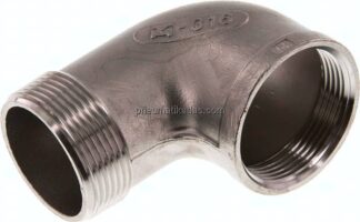 90°-Einschraubwinkel Rp 1-1/2"(IG)-R 1-1/2"(AG), 1.4408