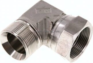 90°-Einschraubwinkel, 60°-Kegel, G 1-1/2", V4A