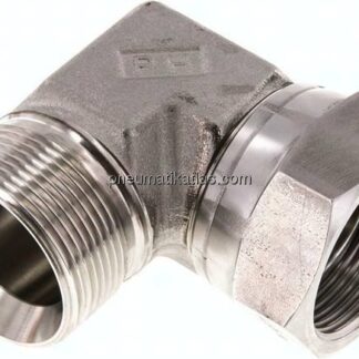 90°-Einschraubwinkel, 60°-Kegel, G 1-1/2", V4A