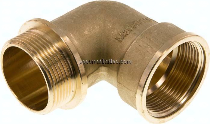 90°-Einschraubwinkel G 1-1/2"(IG)-G 1-1/2"(AG), Messing