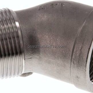 45°-Einschraubwinkel Rp 1-1/4"(IG)-R 1-1/4"(AG), 1.4408