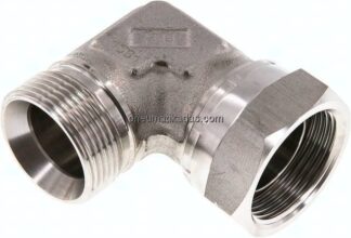 90°-Einschraubwinkel, 60°-Kegel, G 1-1/4", V4A