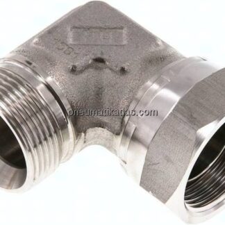 90°-Einschraubwinkel, 60°-Kegel, G 1-1/4", V4A
