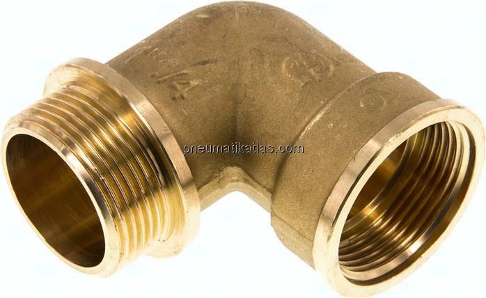 90°-Einschraubwinkel G 1-1/4"(IG)-G 1-1/4"(AG), Messing