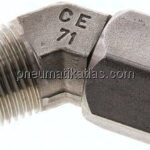 45°-Einschraubwinkel, UN 1-1/16"-12 (JIC), V4A