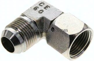 90°-Einschraubwinkel, UN 1-1/16"-12 (JIC), Stahl verzinkt