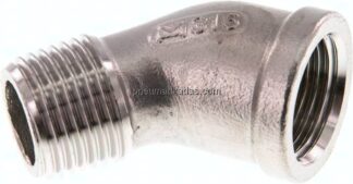 45°-Einschraubwinkel Rp 1/2"(IG)-R 1/2"(AG), 1.4408