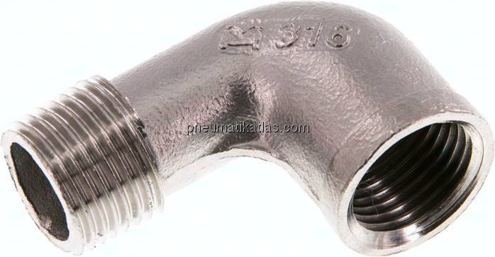 90°-Einschraubwinkel Rp 1/2"(IG)-R 1/2"(AG), 1.4408