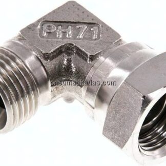 90°-Einschraubwinkel, 60°-Kegel, G 1/2", V4A