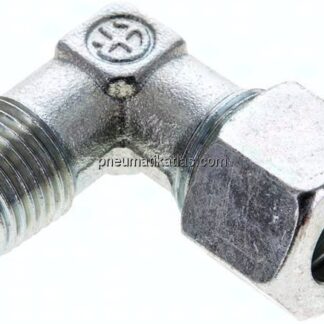 Winkel-Schneidringverschraub. M 16x1,5 (konisch)-12 L (M18x1,5), Stahl verzinkt
