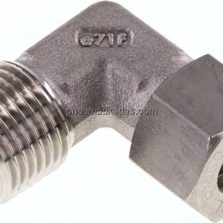 Winkel-Schneidringverschraub. R 1/2"-12 L (M18x1,5), Klemmring 1.4571 (NC)
