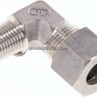 Winkel-Schneidringverschraub. R 1/4"-12 L (M18x1,5), Klemmring 1.4571 (NC)