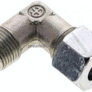 Winkel-Schneidringverschraub. M 18x1,5 (konisch)-12 S (M20x1,5), Stahl verzinkt