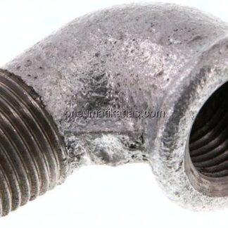 90°-Einschraubwinkel Rp 1/2"(IG)-R 1/2"(AG), Temperguss verzinkt