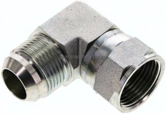 90°-Einschraubwinkel, UN 1-3/16"-12 (JIC), Stahl verzinkt