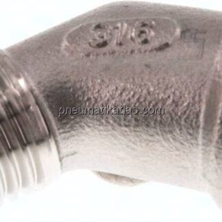 45°-Einschraubwinkel Rp 1/4"(IG)-R 1/4"(AG), 1.4408