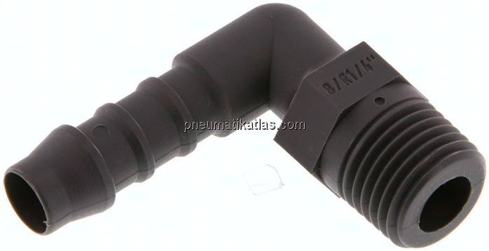 Winkel-Gewindetülle R 1/4"-8 (5/16")mm, PA 6