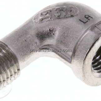 90°-Einschraubwinkel NPT 1/4"(IG)-NPT 1/4"(AG), 1.4408