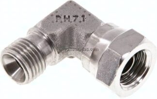 90°-Einschraubwinkel, 60°-Kegel, G 1/4", V4A