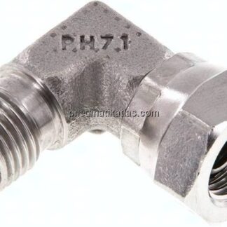 90°-Einschraubwinkel, 60°-Kegel, G 1/4", V4A