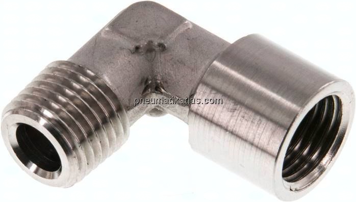 90°-Einschraubwinkel G 1/4"(IG)-R 1/4"(AG), 1.4404
