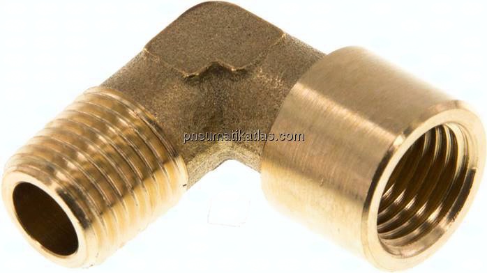 90°-Einschraubwinkel G 1/4"(IG)-R 1/4"(AG), Messing
