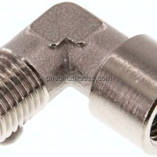 90°-Einschraubwinkel G 1/4"(IG)-R 1/4"(AG), Messing vernickelt
