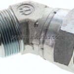 45°-Einschraubwinkel, UN 1-5/8"-12 (JIC), Stahl verzinkt
