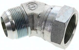 45°-Einschraubwinkel, UN 1-5/8"-12 (JIC), Stahl verzinkt