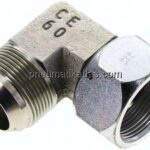 90°-Einschraubwinkel, UN 1-5/8"-12 (JIC), Stahl verzinkt