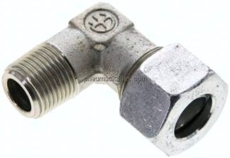 Winkel-Schneidringverschraub. M 18x1,5 (konisch)-15 L (M22x1,5), Stahl verzinkt