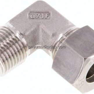 Winkel-Schneidringverschraub. R 1/2"-15 L (M22x1,5), Klemmring 1.4571 (NC)