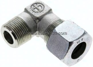 Winkel-Schneidringverschraub. M 22x1,5 (konisch)-16 S (M24x1,5), Stahl verzinkt