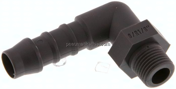 Winkel-Gewindetülle R 1/8"-8 (5/16")mm, PA 6