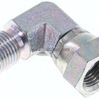 90°-Einschraubwinkel, 60°-Kegel, G 1/8", Stahl verzinkt