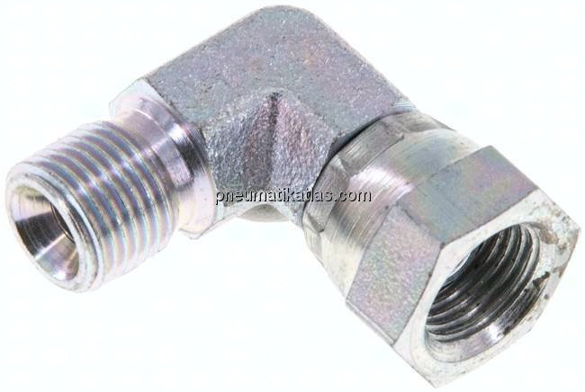90°-Einschraubwinkel, 60°-Kegel, G 1/8", Stahl verzinkt