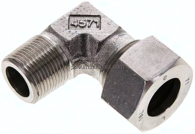 Winkel-Schneidringverschraub. M 22x1,5 (konisch)-18 L (M26x1,5), 1.4571