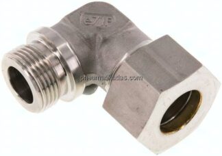 Winkel-Schneidringverschraub. G 1"-25 S (M36x2), Klemmring 1.4571 (NC)
