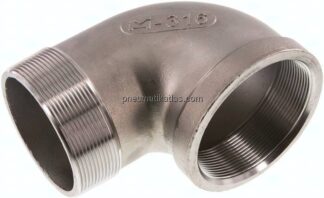 90°-Einschraubwinkel Rp 3"(IG)-R 3"(AG), 1.4408