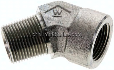45°-Einschraubwinkel NPT 3/4", Stahl verzinkt