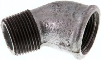 45°-Einschraubwinkel Rp 3/4"(IG)-R 3/4"(AG), Temperguss verzinkt