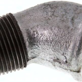 45°-Einschraubwinkel Rp 3/4"(IG)-R 3/4"(AG), Temperguss verzinkt