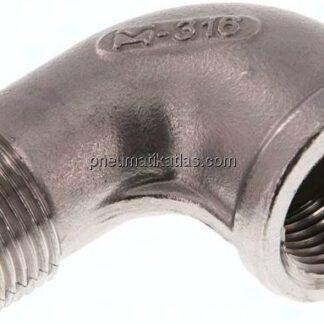 90°-Einschraubwinkel NPT 3/4"(IG)-NPT 3/4"(AG), 1.4408