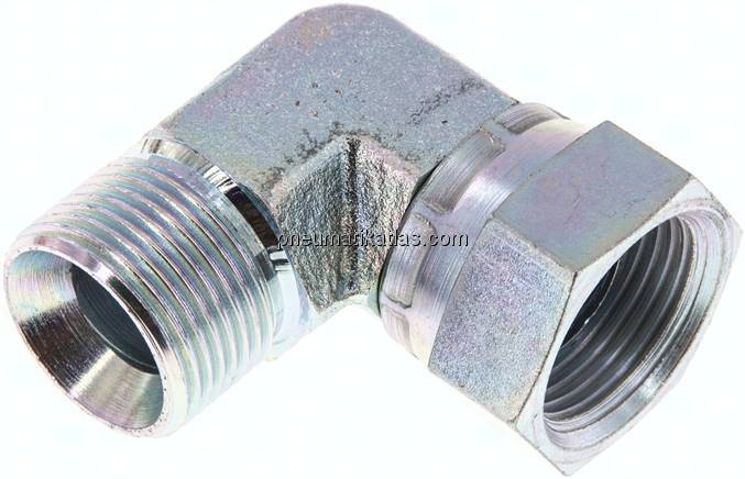 90°-Einschraubwinkel, 60°-Kegel, G 3/4", Stahl verzinkt
